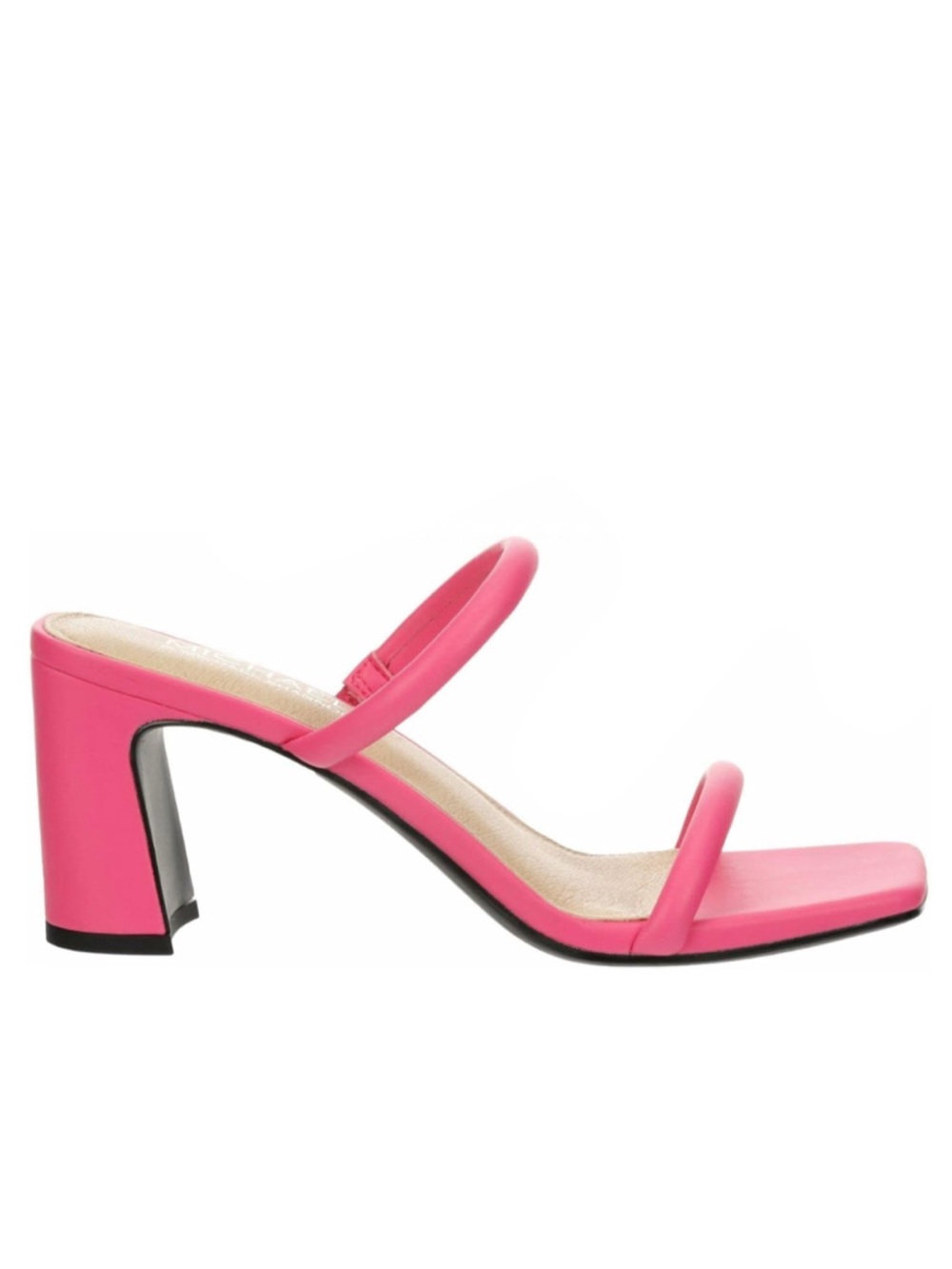 NIB • Michael Shannon Hot Pink Double Strap Block Heel Sandal